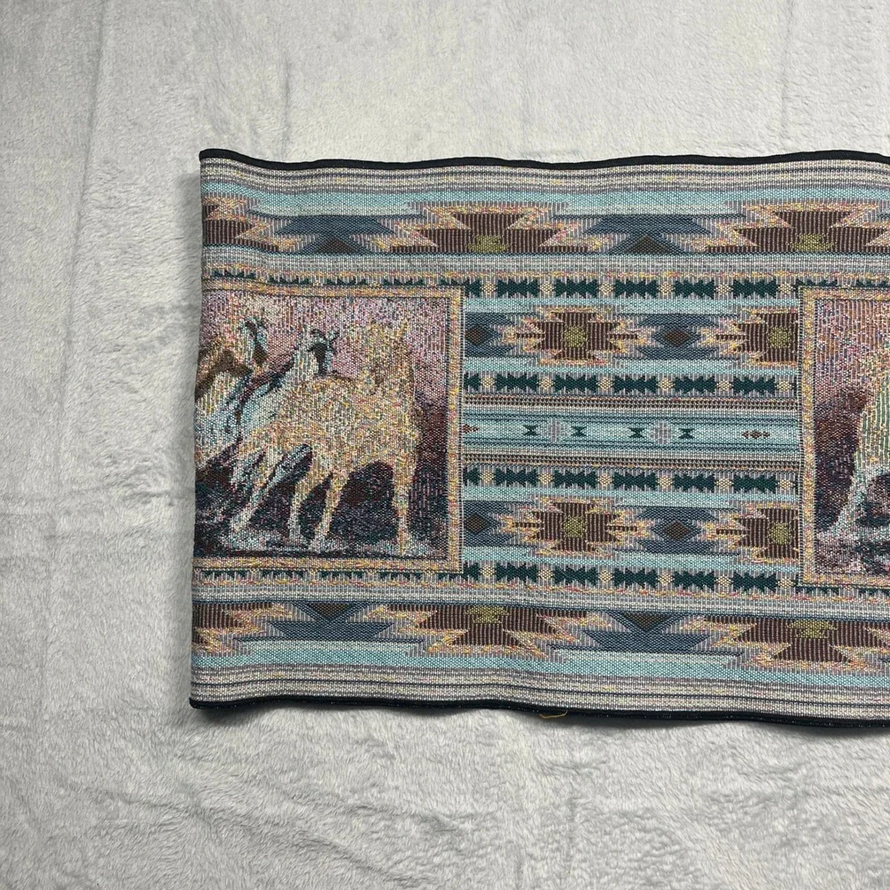 C. Cummings Table Runner Brown Southwestern Wild Horse Tapestry 68x13